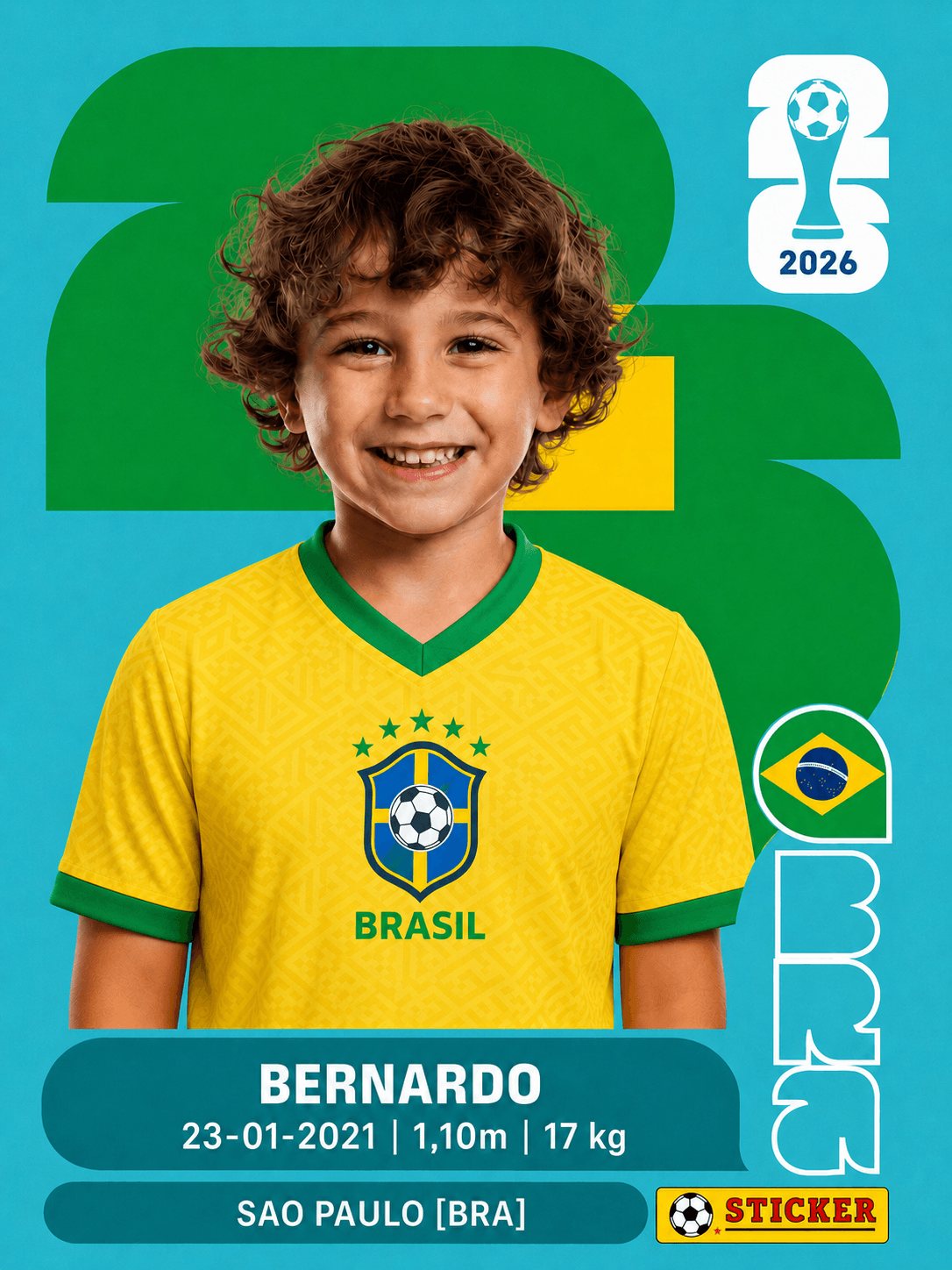 Figurinha gerada — Bernardo
